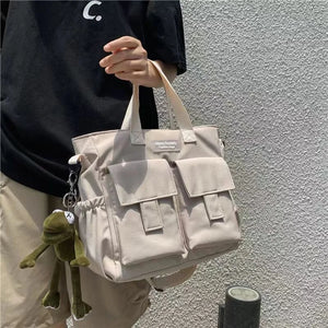 Waterproof Large Capacity Canvas Crossbody Bag for School College