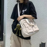 Waterproof Large Capacity Canvas Crossbody Bag for School College