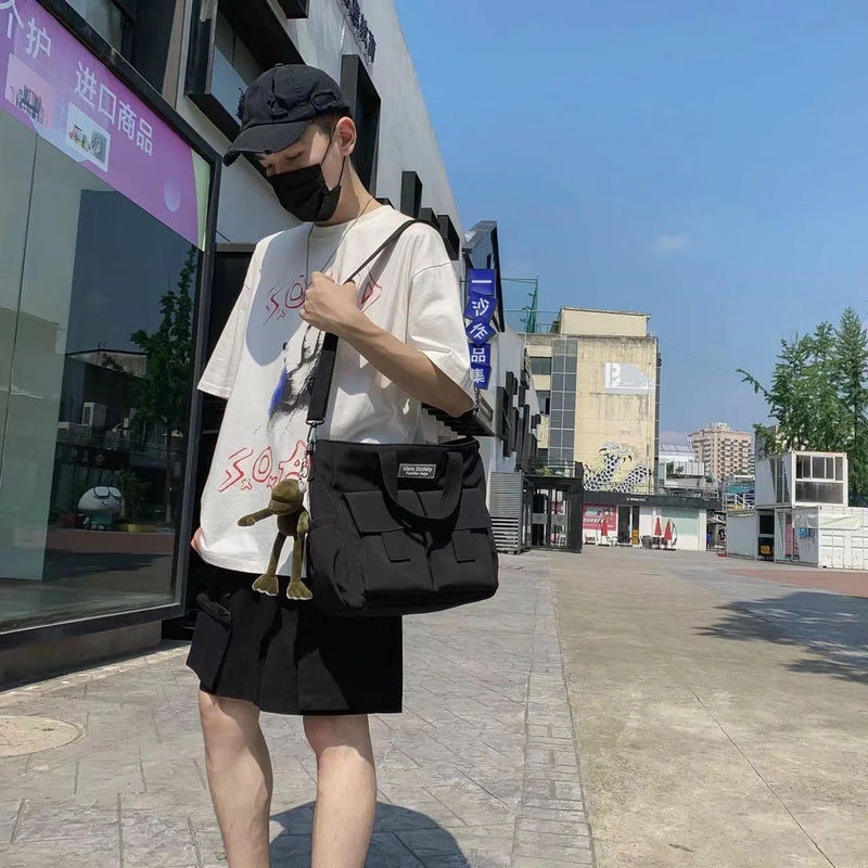 Waterproof Large Capacity Canvas Crossbody Bag for School College