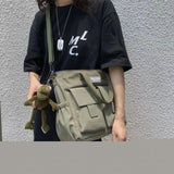 Waterproof Large Capacity Canvas Crossbody Bag for School College