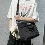 Waterproof Large Capacity Canvas Crossbody Bag for School College