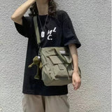 Waterproof Large Capacity Canvas Crossbody Bag for School College