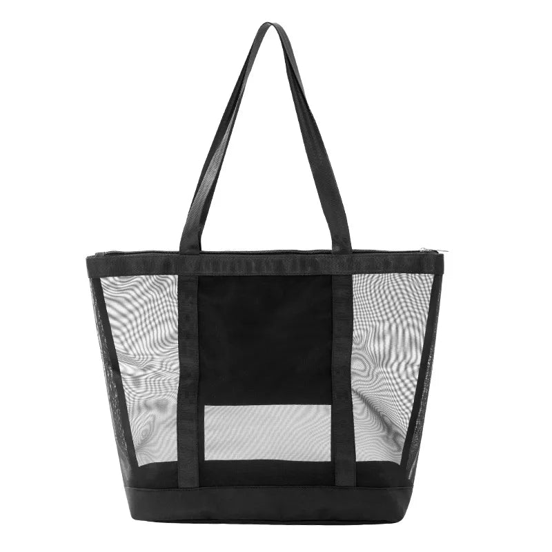 Large Capacity Mesh Beach Bag Portable Mommy Bag