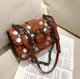 Red Packets Shoulder Bag with Rivet Chain