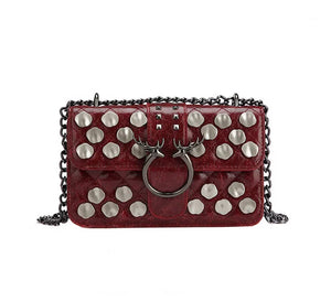 Red Packets Shoulder Bag with Rivet Chain