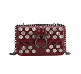 Red Packets Shoulder Bag with Rivet Chain