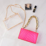 Orange Clutch Purse Acrylic Bag Chain Crossbody Clear Women's Handbags