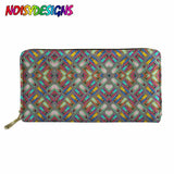 Orange Mexican Print Long Purse Women Travel Card Holder Coin Cases