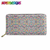 Orange Mexican Print Long Purse Women Travel Card Holder Coin Cases