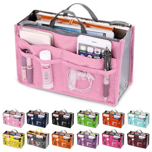 Nylon Travel Insert Organizer Handbag Purse Large Liner Makeup Cosmetic Bag