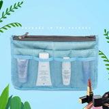 Women Nylon Travel Insert Organizer Handbag Purse Large liner Lady Makeup Bag
