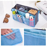 Women Nylon Travel Insert Organizer Handbag Purse Large liner Lady Makeup