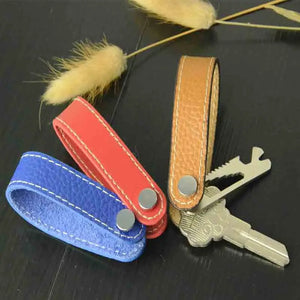 Leather Organizer Keychain Bottle Opener Multifunctional Holder