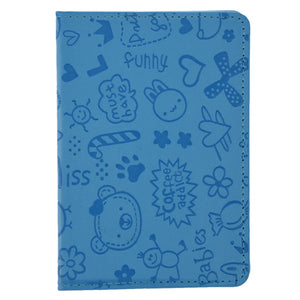 Blue Leather Passport Holder Organizer
