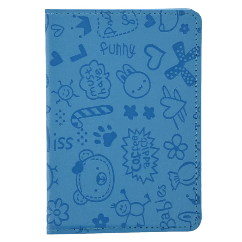 Blue Leather Passport Holder Organizer