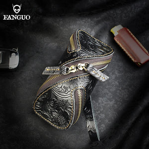 Leather Men Women Key Bag Small Business Key Case Cow Leather Housekeeper Purse