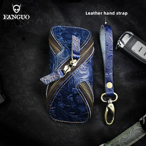 Leather Men Women Key Bag Small Business Key Case Cow Leather Housekeeper Purse