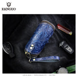 Leather Men Women Key Bag Small Business Key Case Cow Leather Housekeeper Purse