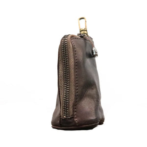 Leather Car Key Bag Unisex Round Key Holder Pouch