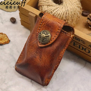 Bull Head Leather Key Case - Car Key Holder for Men and Women