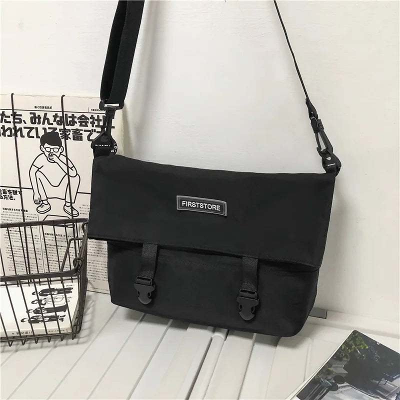 Retro Shoulder Bag Couple Solid Messenger Bag Student Casual Function Sports