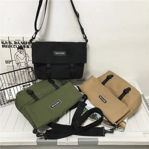 Retro Shoulder Bag Couple Solid Messenger Bag Student Casual Function Sports