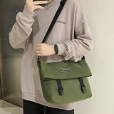 Retro Shoulder Bag Couple Solid Messenger Bag Student Casual Function Sports