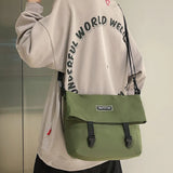 Retro Shoulder Bag Couple Solid Messenger Bag Student Casual Function Sports