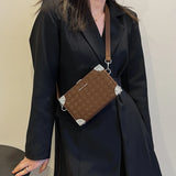 Minimalist PU Women Soft Mini Handbag Square Neutral Shoulder Bag