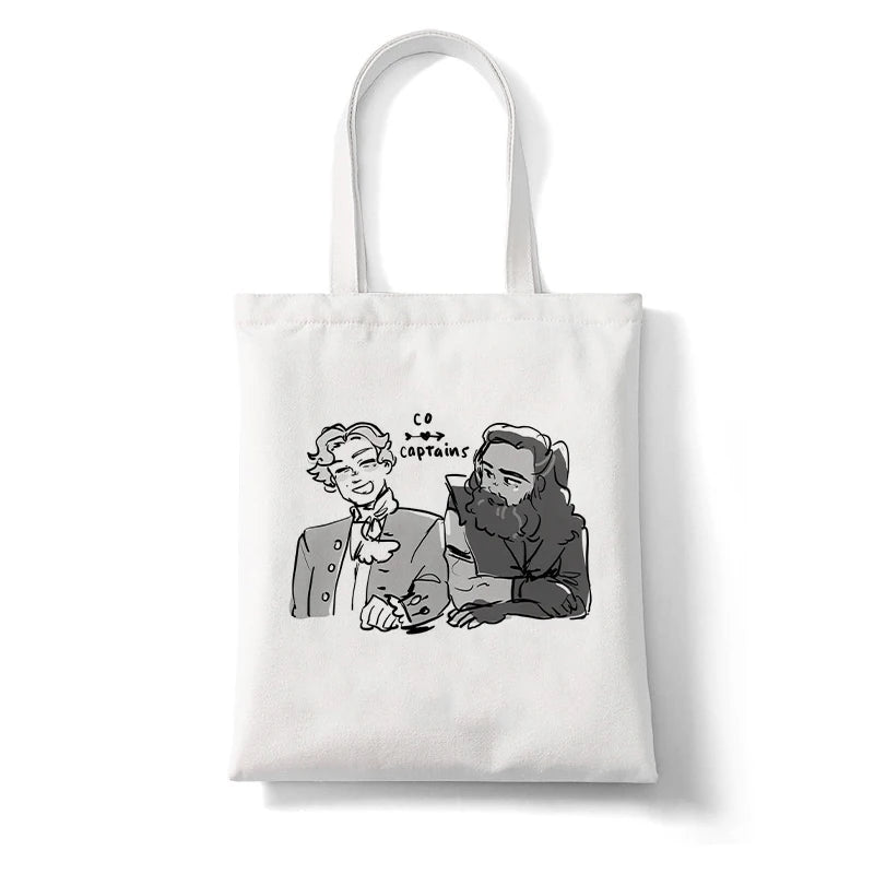 Our Flag Means Death Cat Flag Women Large Handbags Canvas Tote Beach Bag