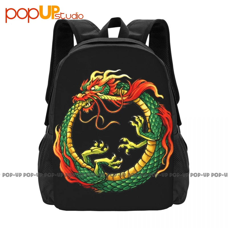 Chinese Dragon Uroboros Snake Backpack Gymnast Bag