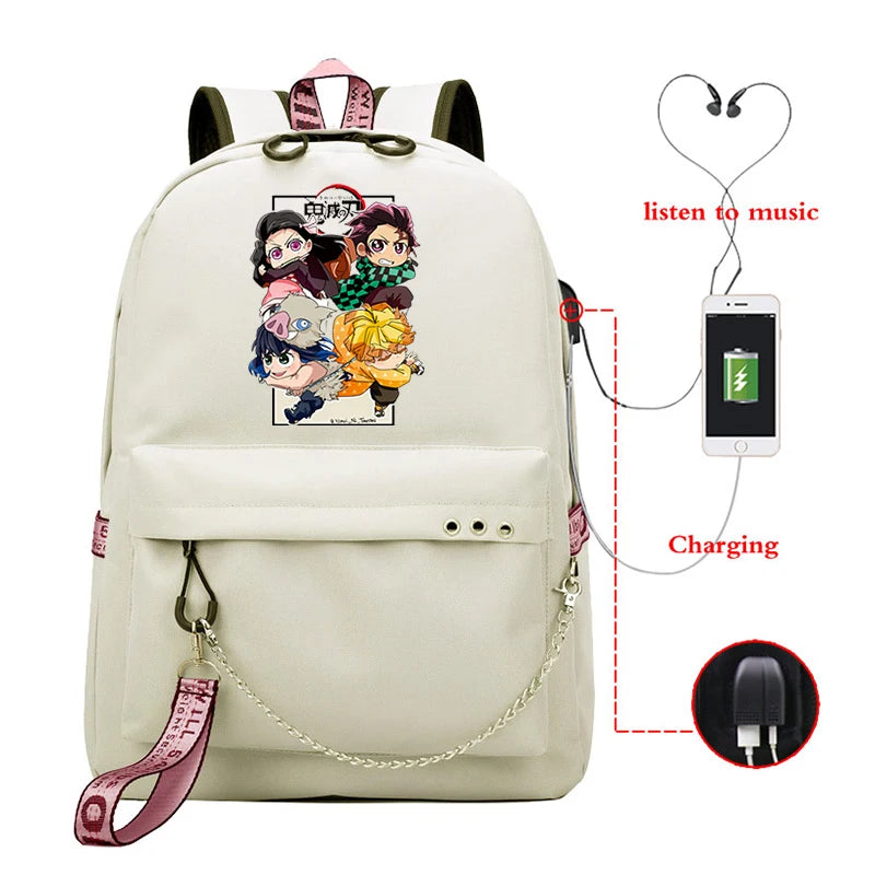 Demon Slayer Manga Backpack Sports Grocery Climbing Bag