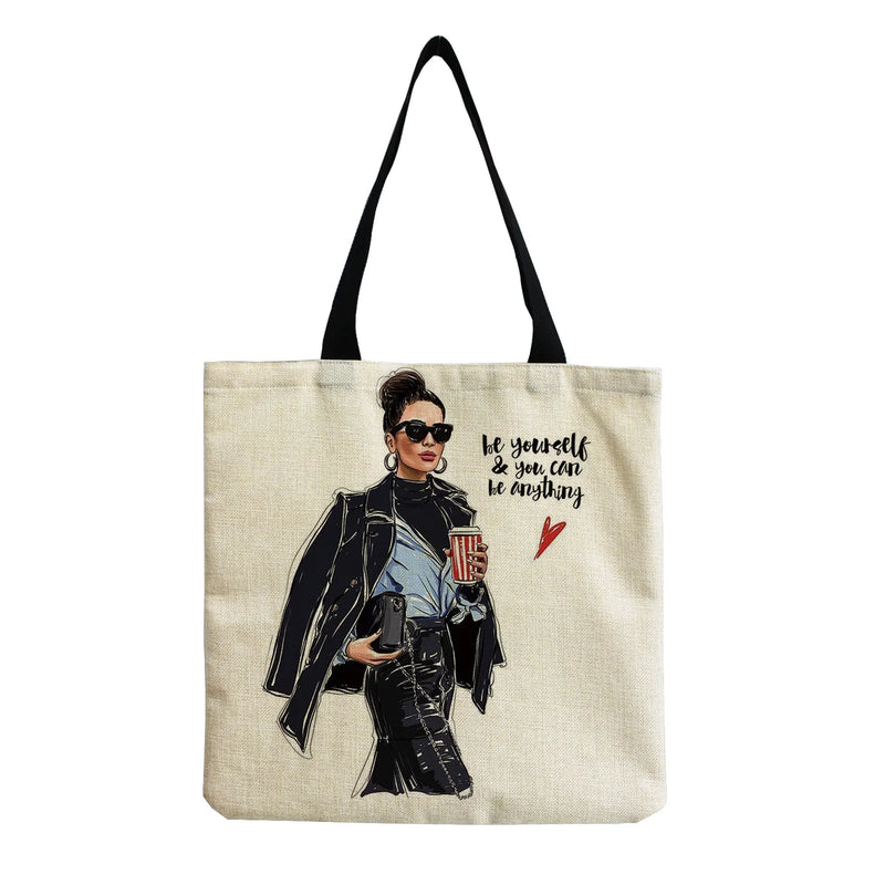 Customizable Portable Women Shoulder Bag High Capacity Cartoon Hipster Urban