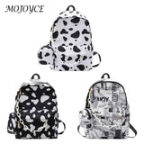 Nylon School Backpacks Girls Cow Letter Print Shoulder Bags