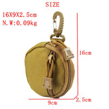 Tactical Round Key Case Storage Bag Hook Zipper Key Case