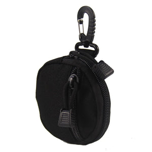 Tactical Round Key Case Storage Bag Hook Zipper Key Case