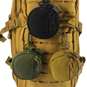 Tactical Round Key Case Storage Bag Hook Zipper Key Case