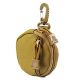Tactical Round Key Case Storage Bag Hook Zipper Key Case