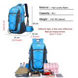 Waterproof Travel Backpack 40L for Men Women, Outdoor Camping Hiking Rucksack