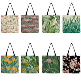 Eco Reusable Large Capacity Flower Plant Print Tote Bag