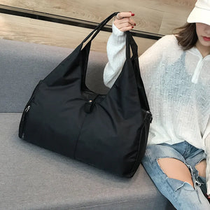 Waterproof Nylon Gym Bag with Shoe Compartment