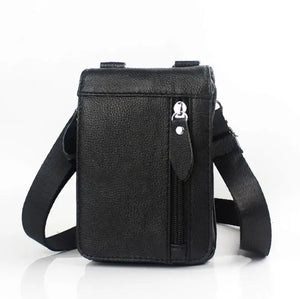 Retro Cowhide Waist Bag for Men - Small Phone Belt Bag
