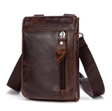 Retro Cowhide Waist Bag for Men - Small Phone Belt Bag