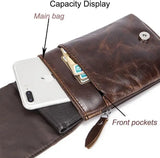 Retro Cowhide Waist Bag for Men - Small Phone Belt Bag