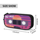 Outrun Retro Cassette Tape Pen Box Student School Anime Zipper Pen Bag