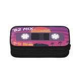 Outrun Retro Cassette Tape Pen Box Student School Anime Zipper Pen Bag