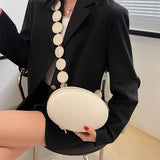 Women's Oval Crossbody Bag Mini Shoulder Bag Leather Handbag