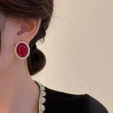 Metal Pearl Earrings Studs European American Style