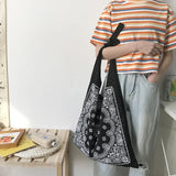 Large Paisley Printing Slouch Bag Women Casual Shopper Bag
