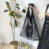 Large Paisley Printing Slouch Bag Women Casual Shopper Bag